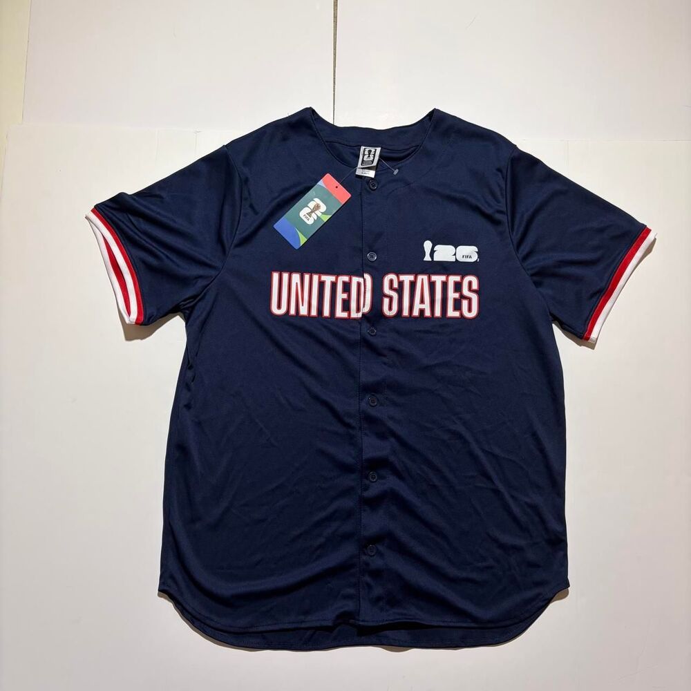 Fifa Men's Navy and Blue T-shirt